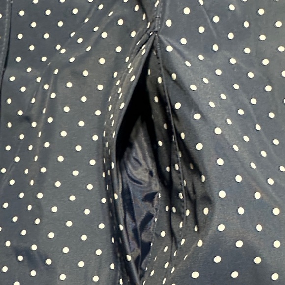 NWT Weathrproof Navy & white Polka Dot Raincoat w pockets zipper and buttons - Picture 7 of 15